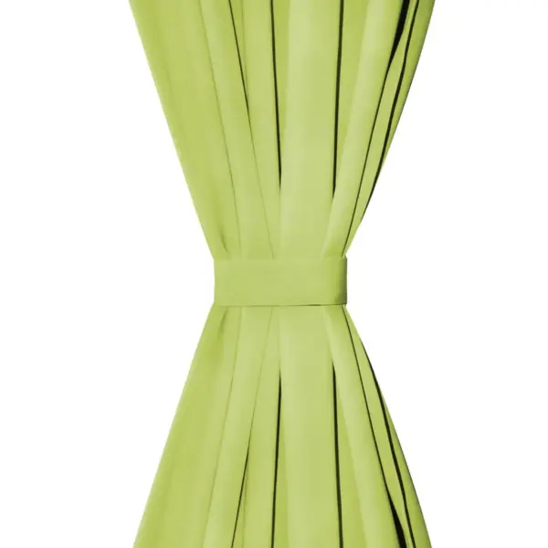 Mikrosatiinist kardinad aasadega, 2 tk, õunarohelised, 140 x 245 cm – 3