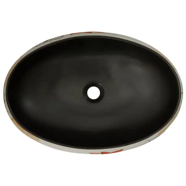 Ovaalne tööpinnale paigaldatav keraamiline valamu, mitmevärviline, 59 x 40 x 15 cm – 6