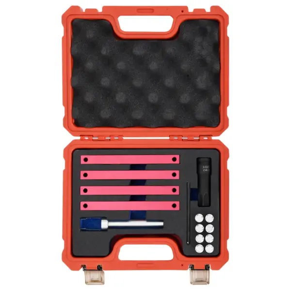 15-osaline mootori ajastamise tööriistakomplekt Mercedes-Benzi mootoritele, punane kohver 27 x 22 x 7 cm – 3