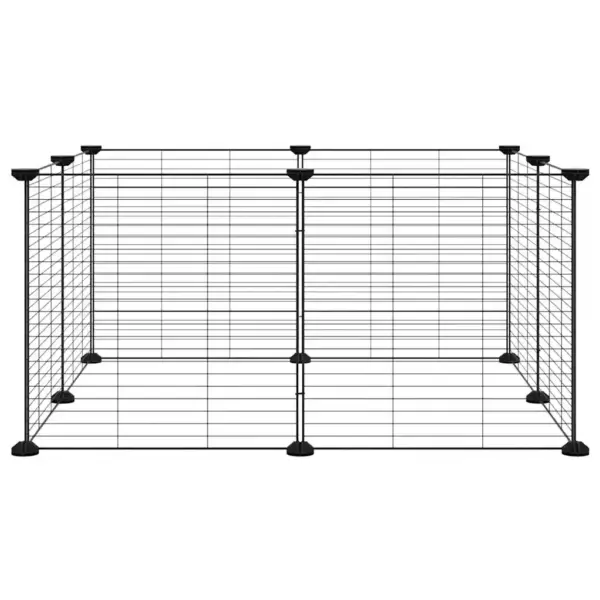 8-paneeliga lemmikloomapuur väikestele loomadele, must pulbervärvitud teras, paneel 35 x 35 cm – 3