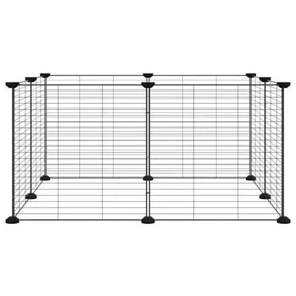 8-paneeliga lemmikloomapuur väikestele loomadele, must pulbervärvitud teras, paneel 35 x 35 cm – 4