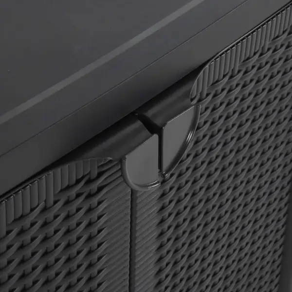 Aia hoiukapp 2 riiuliga, must, rotangi välimusega PP, 65 x 45 x 88 cm – 7