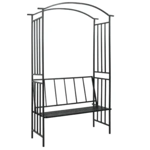 Must aiakaar pingiga, ilmastikukindel pulbervärvitud raud, 128 x 50 x 207 cm