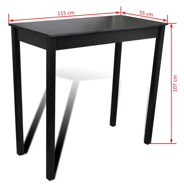 Must baarimööbli komplekt baarilaud 115 x 55 x 107 cm ja 4 polsterdatud tooli - 7