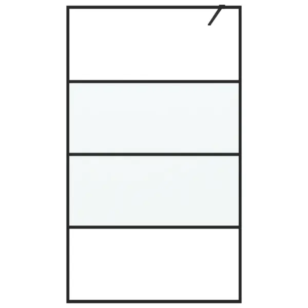 Dušinurga sein musta alumiiniumraamiga, poolmatt ESG-klaas, reguleeritav 114–115 x 195 cm – 3
