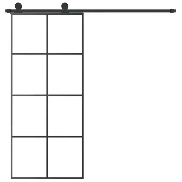 Must matt ESG-klaasist liuguks tarvikutega, 90 x 205 cm – 3