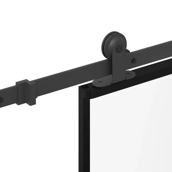 Must ESG-klaasist ja alumiiniumist liuguks tarvikutega, härmatise efektiga, 90 x 205 cm – 5