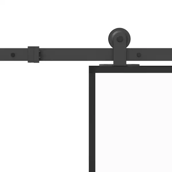 Must ESG-klaasist ja alumiiniumist liuguks tarvikutega, härmatise efektiga, 90 x 205 cm – 6