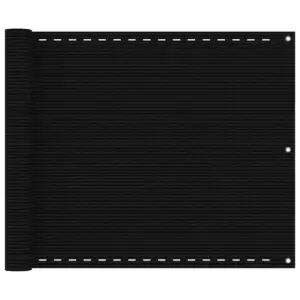 Rõdusirm privaatsuse ja tuulekaitsega, must HDPE, 75 x 400 cm