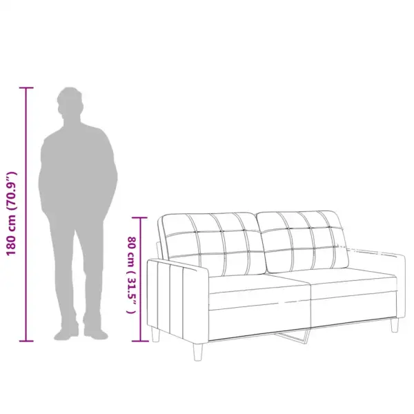 Kahekohaline must kunstnahast diivan, istme laius 140 cm, metallraamiga – 9
