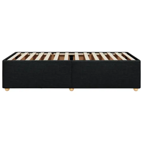 Üheinimese voodiraam liistudega, must kangas, 90 x 200 cm, ilma madratsita – 5