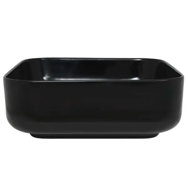 Kapi peale paigaldatav kandiline glasuuritud keraamiline valamu, must, 38 x 38 x 13,5 cm – 4