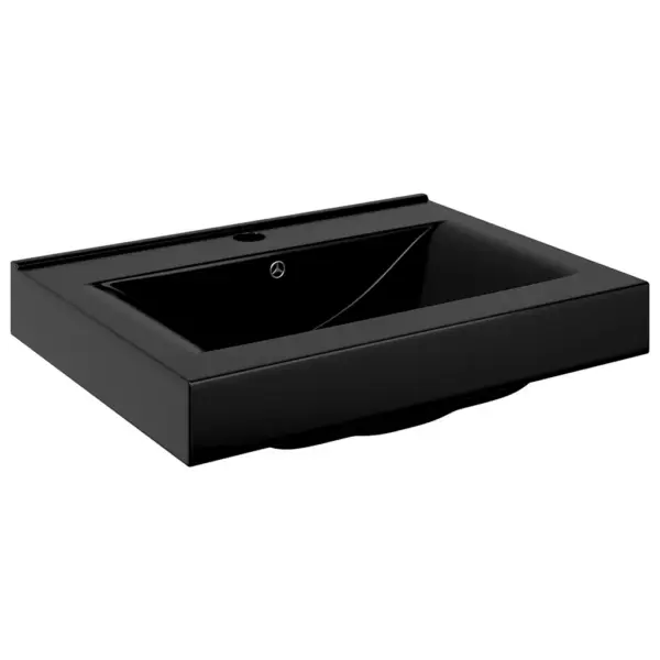 Keraamiline vannitoavalamu kraaniauguga, must, 60 x 46 cm – 2