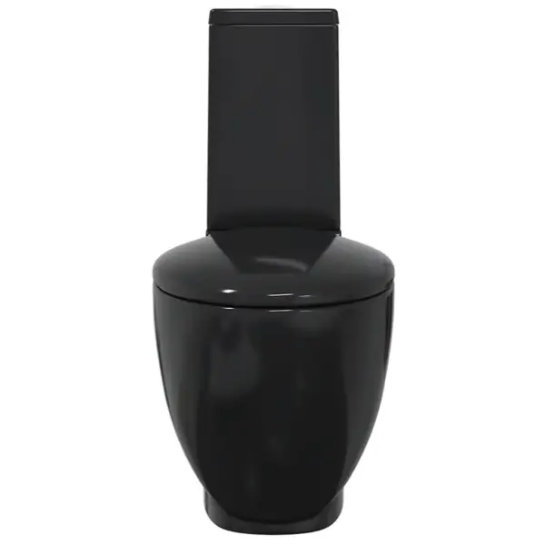 Keraamiline WC-pott tagumise äravooluga ja loputuskastiga, must, 65 x 38,5 x 84,5 cm – 4