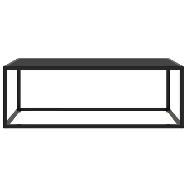 Must klaasist kohvilaud pulbervärvitud terasraamiga, 100 x 50 x 35 cm – 2