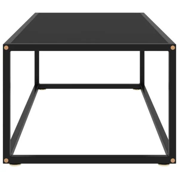 Must klaasist kohvilaud pulbervärvitud terasraamiga, 100 x 50 x 35 cm – 3