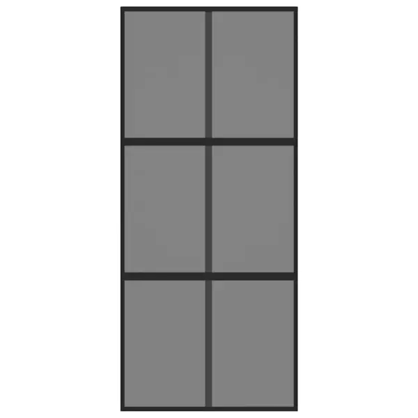 Liuguks tumedast karastatud klaasist ja musta alumiiniumraamiga, 90 x 205 cm – 4