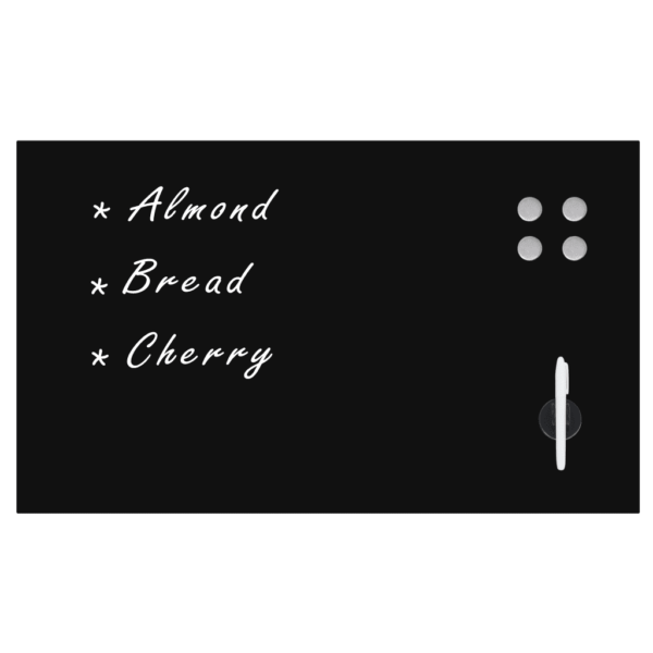 Seinakinnitusega must klaasist magnettahvel, kuivpuhastatav, 100 x 60 cm – 2