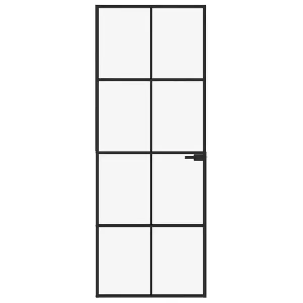 Must klaasist siseuks õhukese alumiiniumraamiga, 76 x 201,5 cm – 3
