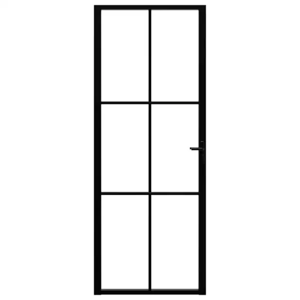 Siseuks karastatud klaasist ja alumiiniumraamiga, must, 76 x 201,5 cm – 3