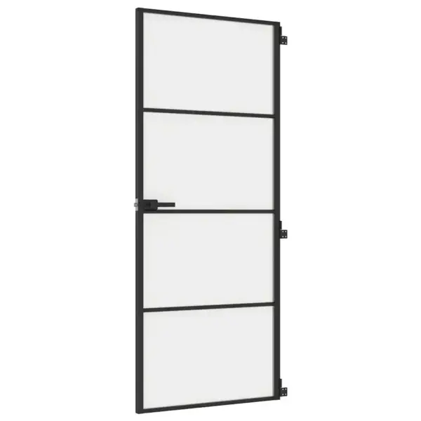 Õhuke matt must siseuks karastatud mattklaasiga, alumiiniumraam, 83 x 201,5 cm – 2