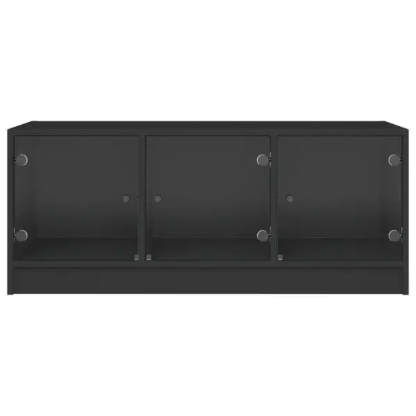 Kohvilaud klaasustega panipaigaga, mustast tehispuidust, 102 x 50 x 42 cm – 6