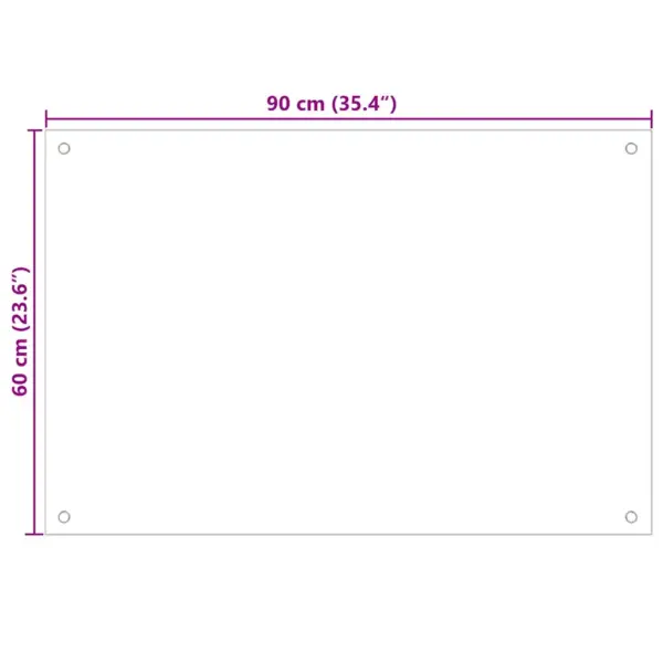 Karastatud klaasist köögi pritsmekaitse, must, 90 x 60 cm, 6 mm – 10