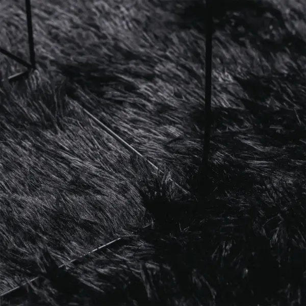 Kõrge narmaga ümmargune vaip NAVARRA, must, polüester, 160 x 160 cm – 7