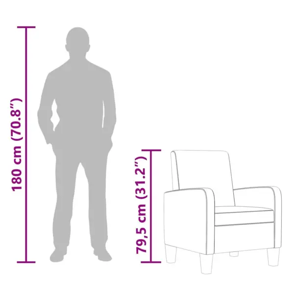 Must kunstnahast tugitool männipuidust raamiga, 61 x 60 x 79,5 cm – 8