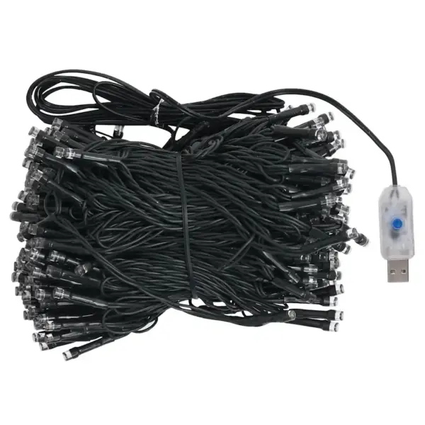 Must LED-valgustusega kunstkuusk kuulidega, 150 cm, PVC – 10