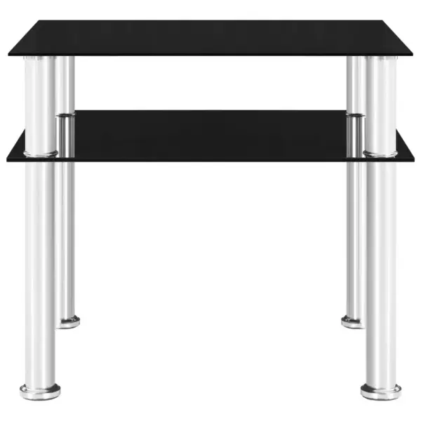 Must lisalaud karastatud klaasplaadiga ja alumise riiuliga, 45 x 50 x 45 cm – 2