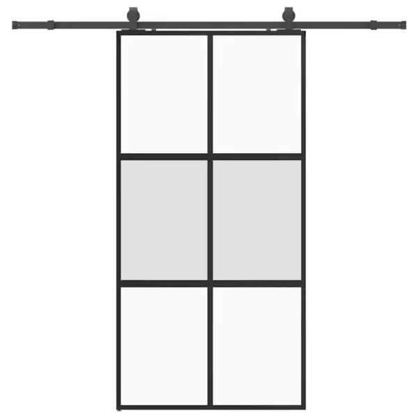 Must karastatud klaasist lükanduks riistvara komplektiga, 102,5 x 205 cm – 2