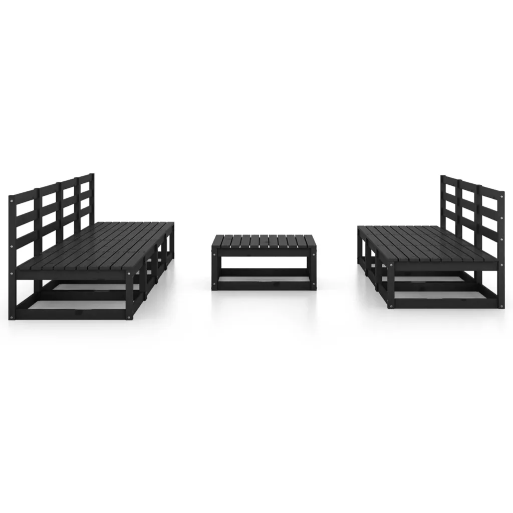 8-osaline must männipuidust modulaarne aiadiivanikomplekt, 7 keskmist diivanit ja laud, diivan 70 x 70 x 67 cm, laud 70 x 70 x 30 cm