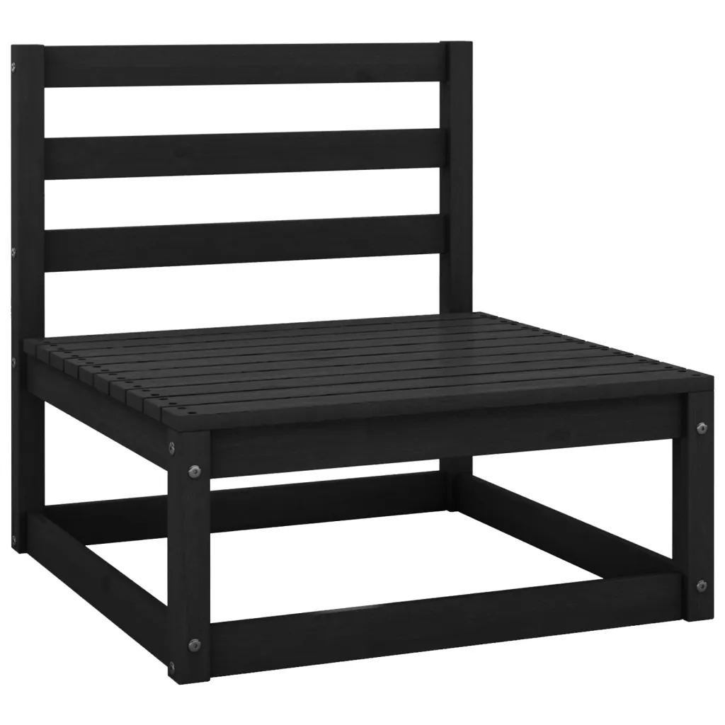 8-osaline must männipuidust modulaarne aiadiivanikomplekt, 7 keskmist diivanit ja laud, diivan 70 x 70 x 67 cm, laud 70 x 70 x 30 cm