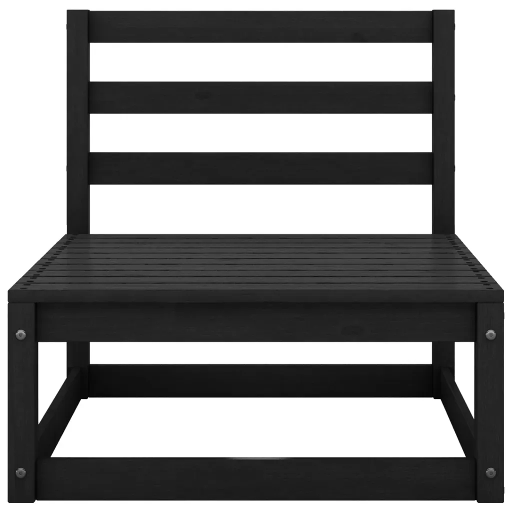8-osaline must männipuidust modulaarne aiadiivanikomplekt, 7 keskmist diivanit ja laud, diivan 70 x 70 x 67 cm, laud 70 x 70 x 30 cm