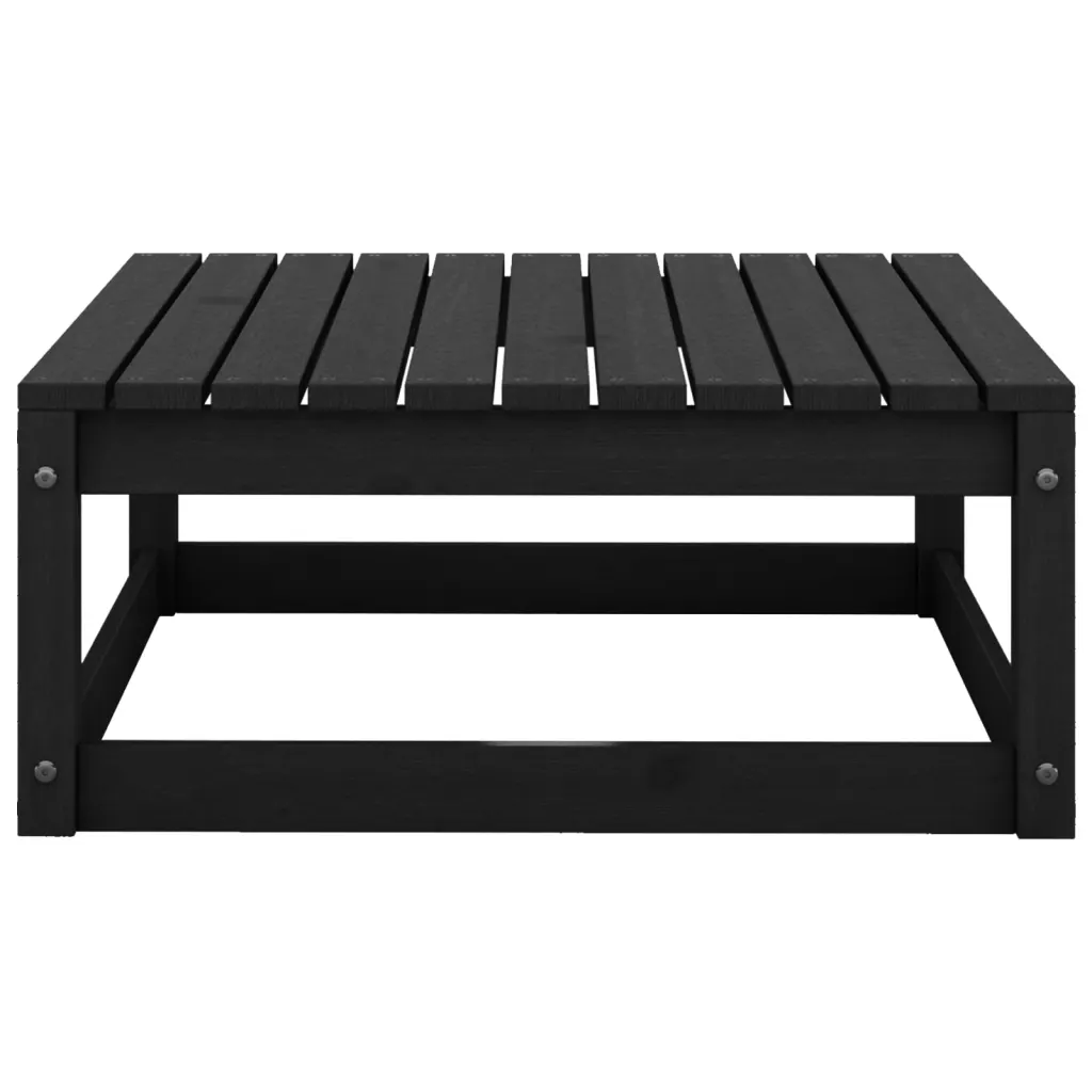 8-osaline must männipuidust modulaarne aiadiivanikomplekt, 7 keskmist diivanit ja laud, diivan 70 x 70 x 67 cm, laud 70 x 70 x 30 cm