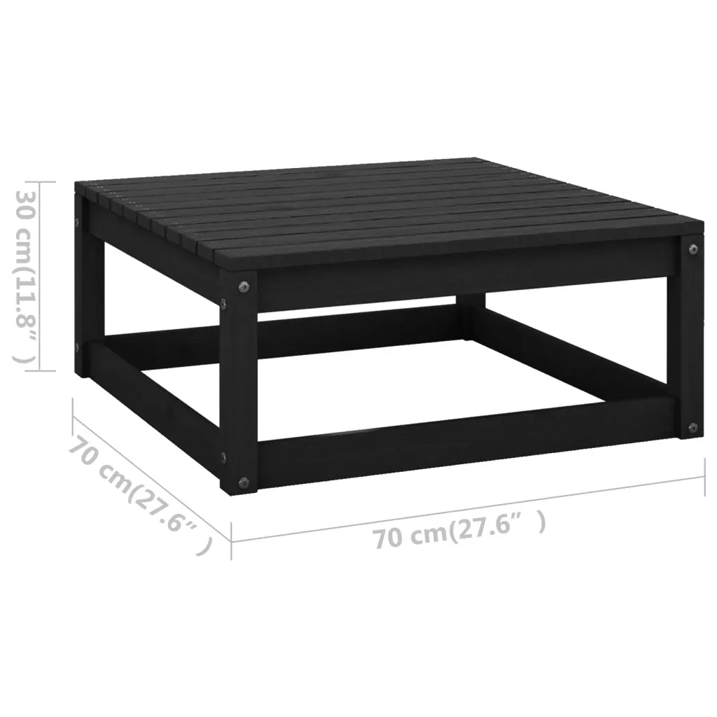 8-osaline must männipuidust modulaarne aiadiivanikomplekt, 7 keskmist diivanit ja laud, diivan 70 x 70 x 67 cm, laud 70 x 70 x 30 cm