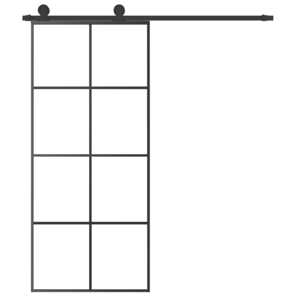 Must matt ESG-klaasist liuguks tarvikutega, 90 x 205 cm, alumiiniumraamiga – 3