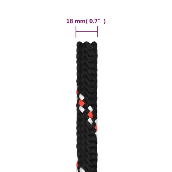Polüpropüleenist paadiköis, must, 18 mm, 100 m - 6