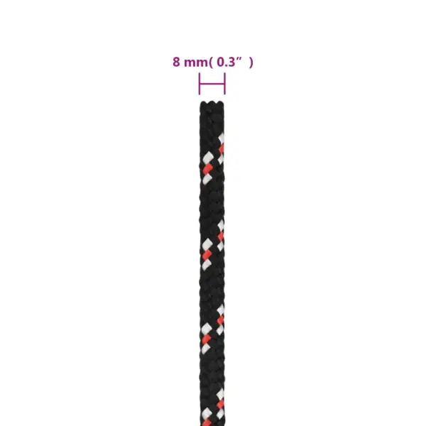 Must polüpropüleenist paadiköis, punutud, 8 mm, 25 m – 6