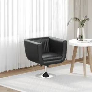 Pöördeline tugitool, must kunstnahk, reguleeritava kõrgusega