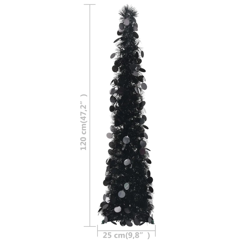Must pop-up kunstkuusk 120 cm, PET, läbimõõt 25 cm