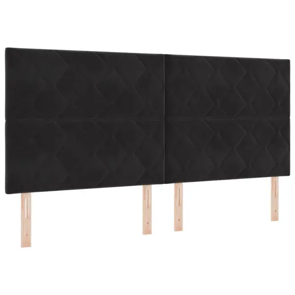 Must sametist kontinentaalvoodi peatsi ja taskuvedrumadratsiga, 200 x 200 cm - 6