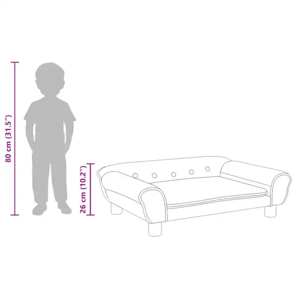 Must sametist lastediivan lastele, 70 x 45 x 26 cm – 8