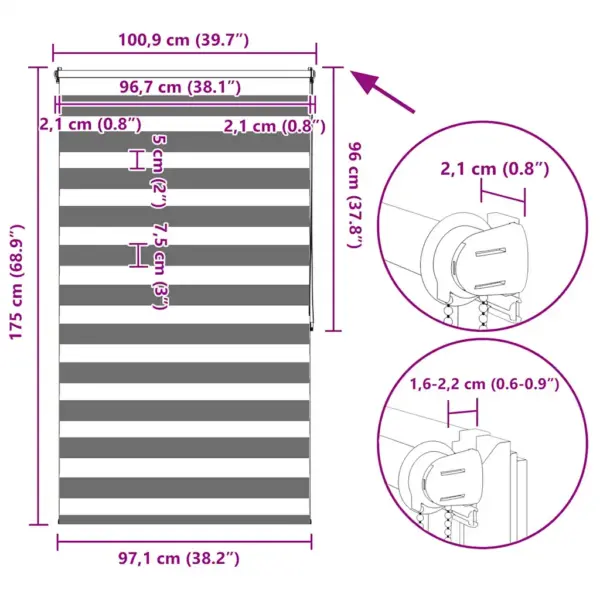 Must sebraruloo aknale, 100 x 175 cm, 100% polüester – 13