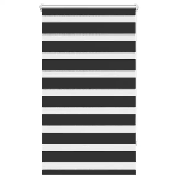 Must sebraruloo, 90 x 150 cm, 100% polüester, valge kett – 2