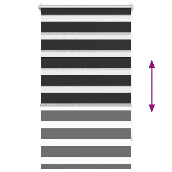 Must sebraruloo, 90 x 150 cm, 100% polüester, valge kett – 5