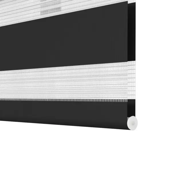 Must sebraruloo, 90 x 150 cm, 100% polüester, valge kett – 10