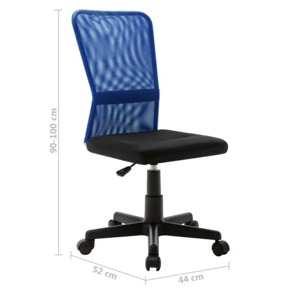 Reguleeritav võrkkangast kontoritool nailonratastega, must-sinine, 44 x 52 x 90–100 cm – 8