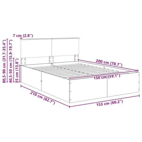 Must tehispuidust voodiraam peatsiga, 150 x 200 cm – 13
